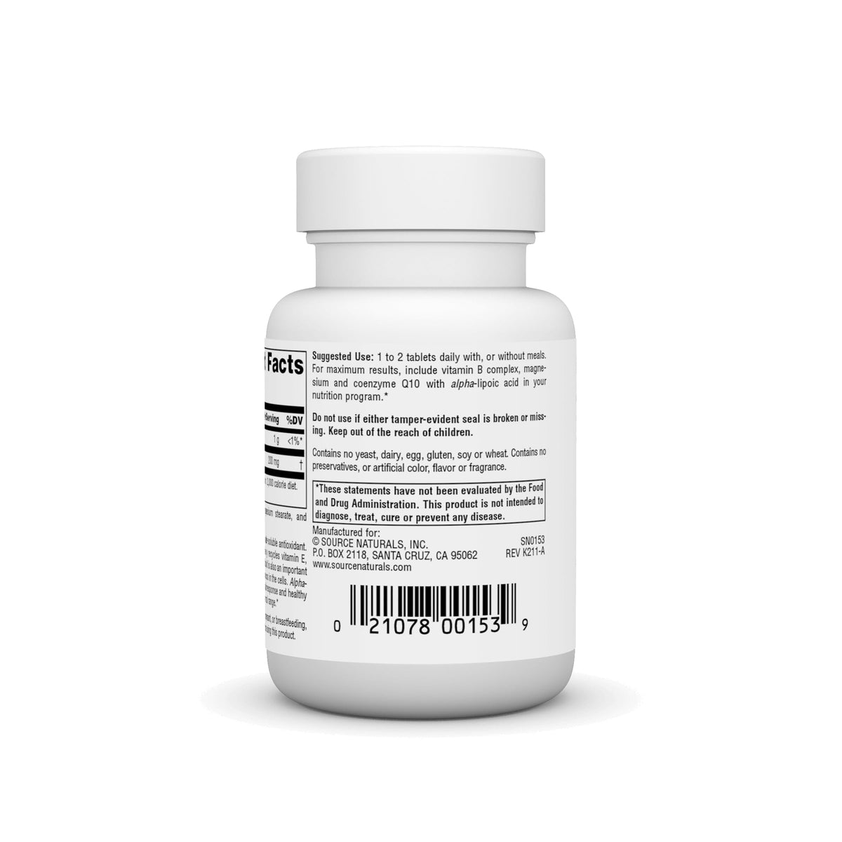Source Naturals Alpha Lipoic Acid 100mg - 30 Tablets - image 3