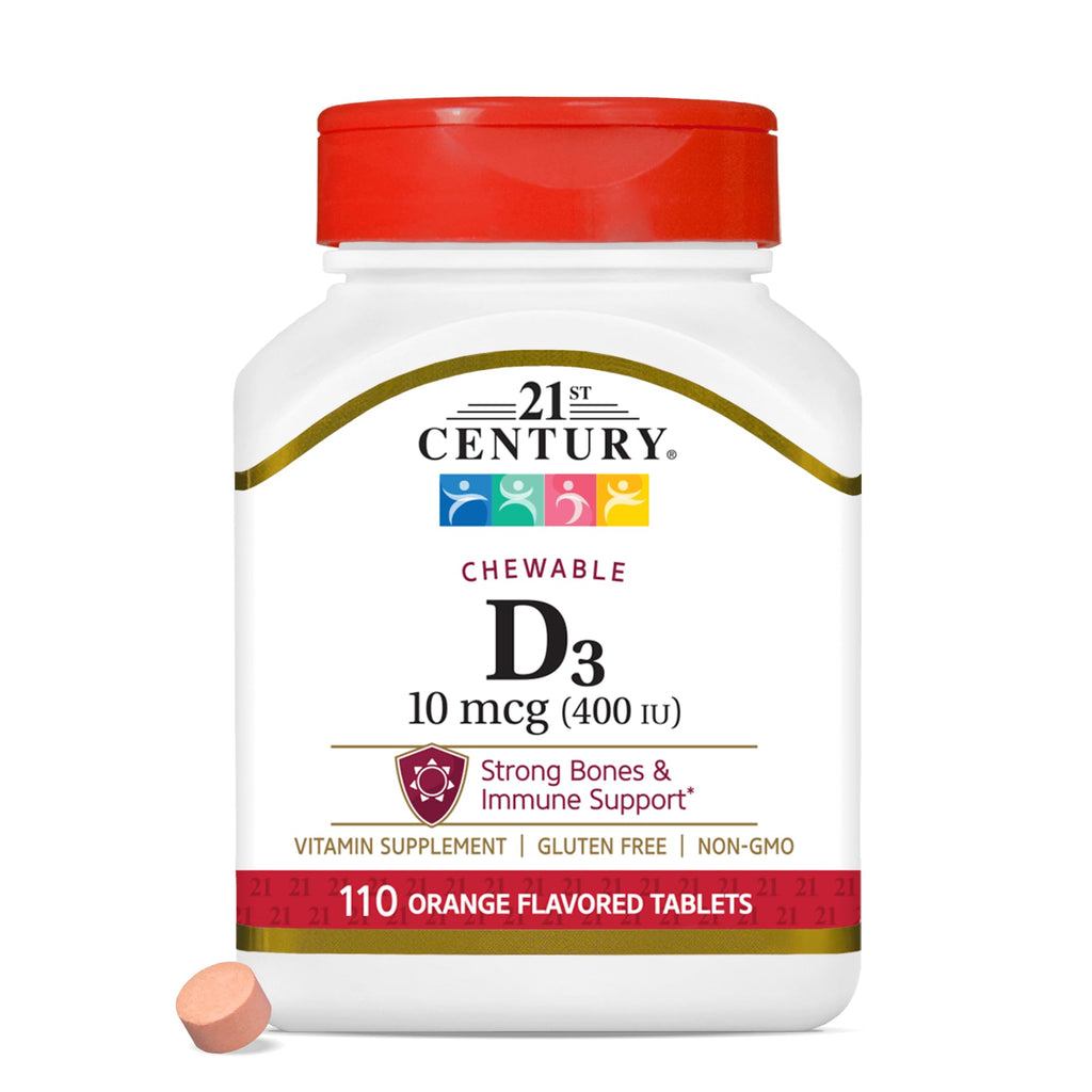 21st Century Vitamin D3 400 IU Orange Chewable - 110 Tablets