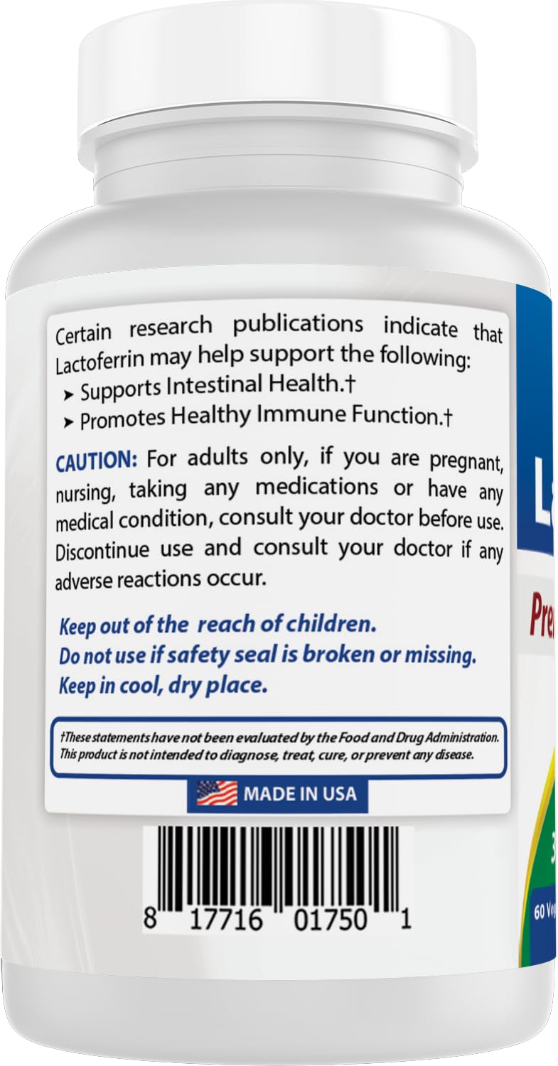Best Naturals Lactoferrin 250 mg Vegetarian Capsules - 60 Count - image 7