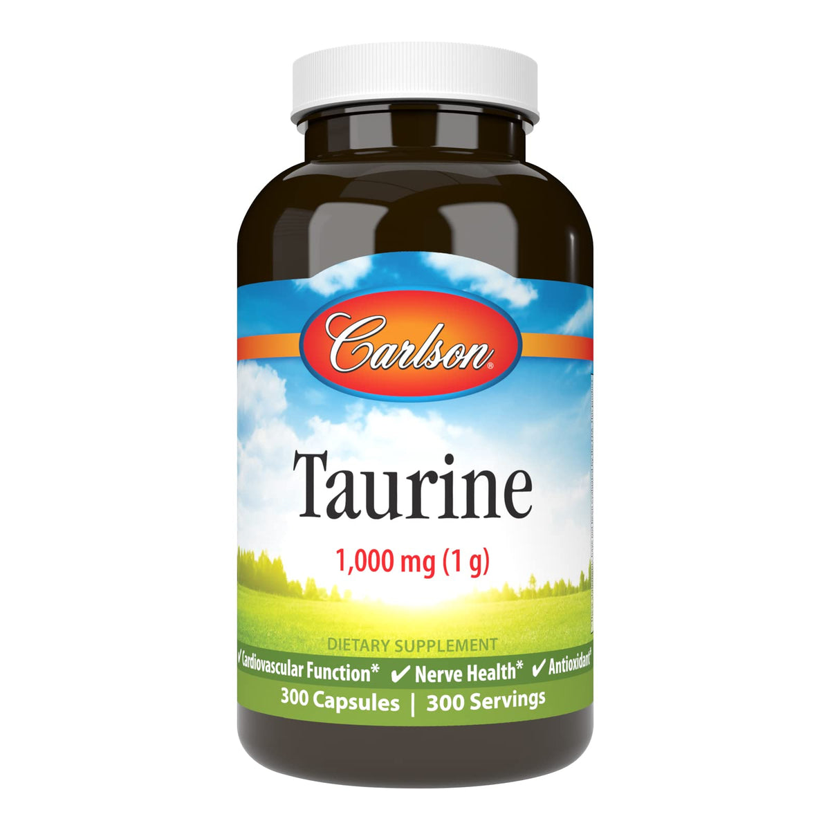 Carlson Taurine 1000 mg Free-Form Amino Acid - 300 Capsules