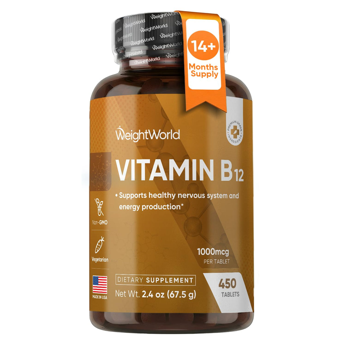 WeightWorld Vitamin B12 Methylcobalamin 1000mcg - 450 Tablets