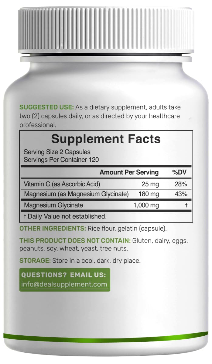 DEAL SUPPLEMENT Magnesium Glycinate 500mg - 240 Capsules - image 6