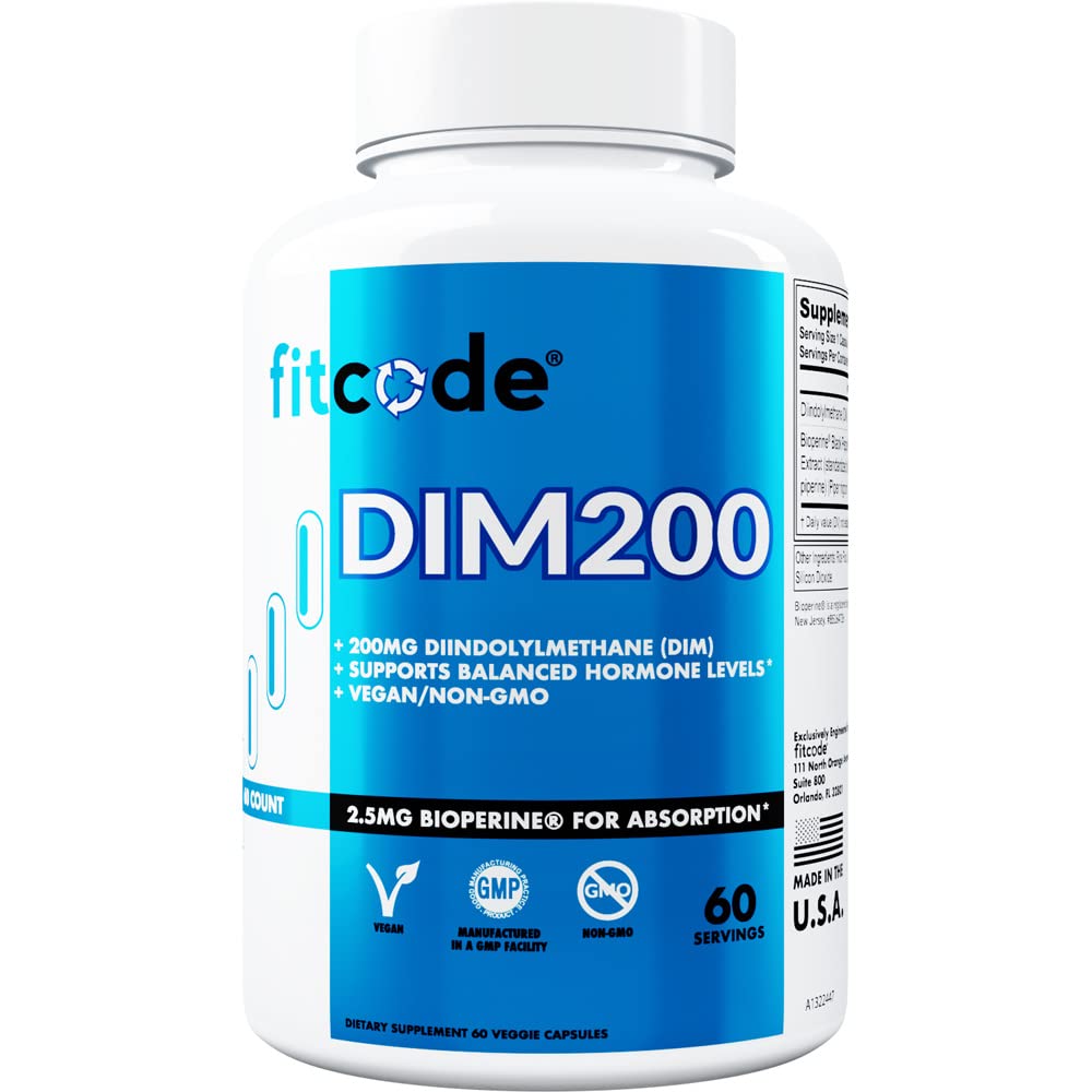 Fitcode DIM 200mg with Bioperine for Men - 60 Capsules