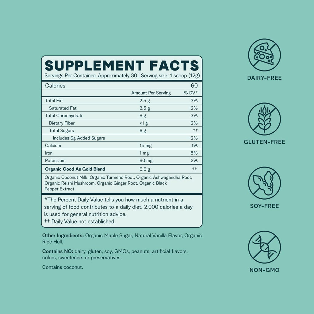 Ora Organic Golden Milk Powder with Turmeric & Adaptogens - 30 Servings - image 3