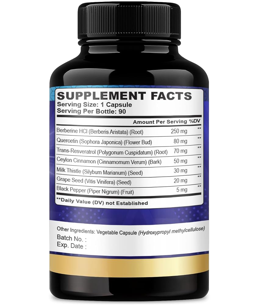Organic Cadane Berberine 7-in-1 Supplement - 90 Capsules - image 5