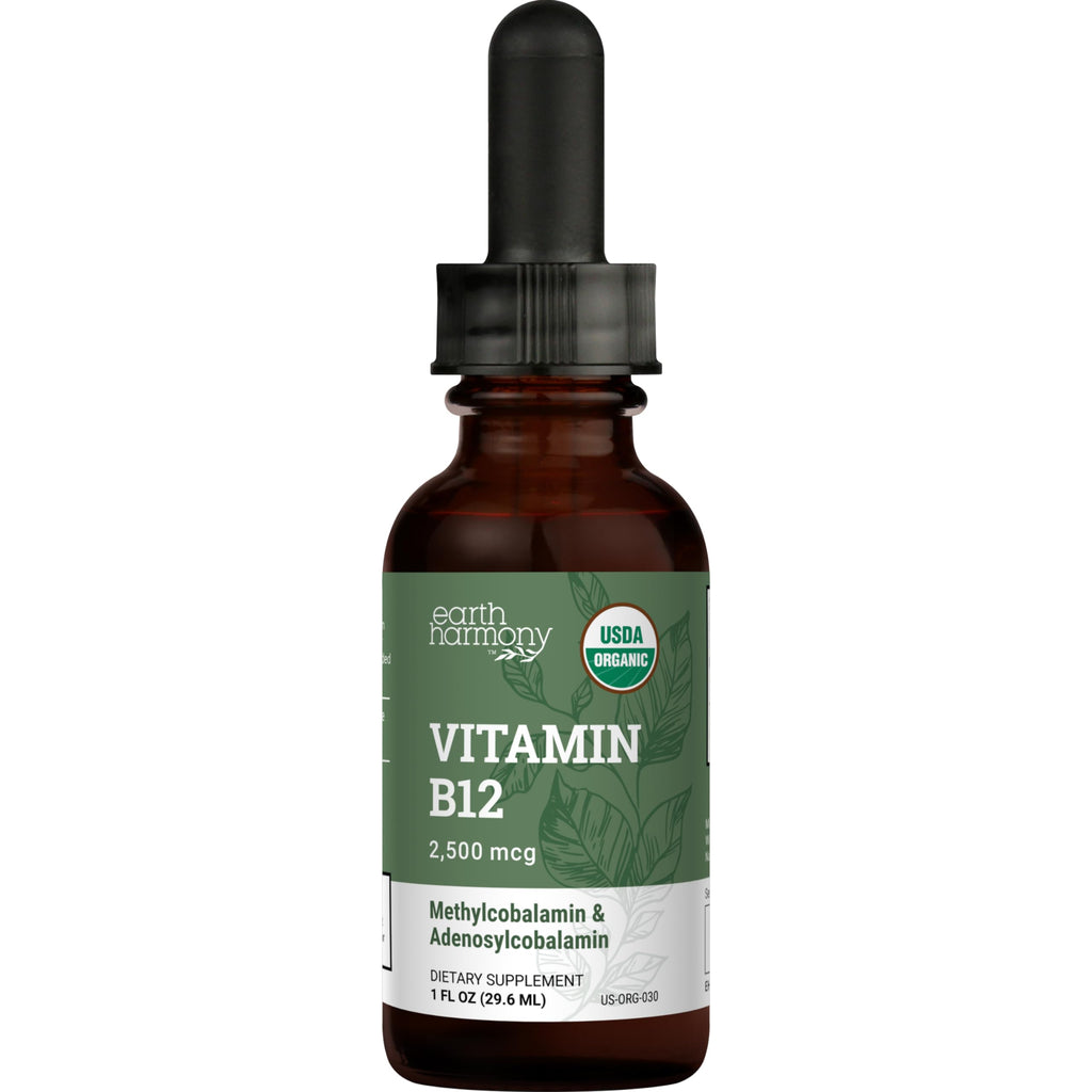 Earth Harmony Naturals Organic Vitamin B12 Sublingual Liquid - 2500mcg