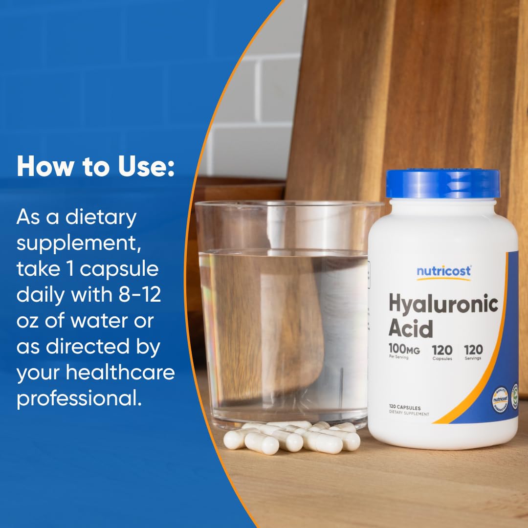 Nutricost Hyaluronic Acid 100mg - 120 Vegetarian Capsules - image 7