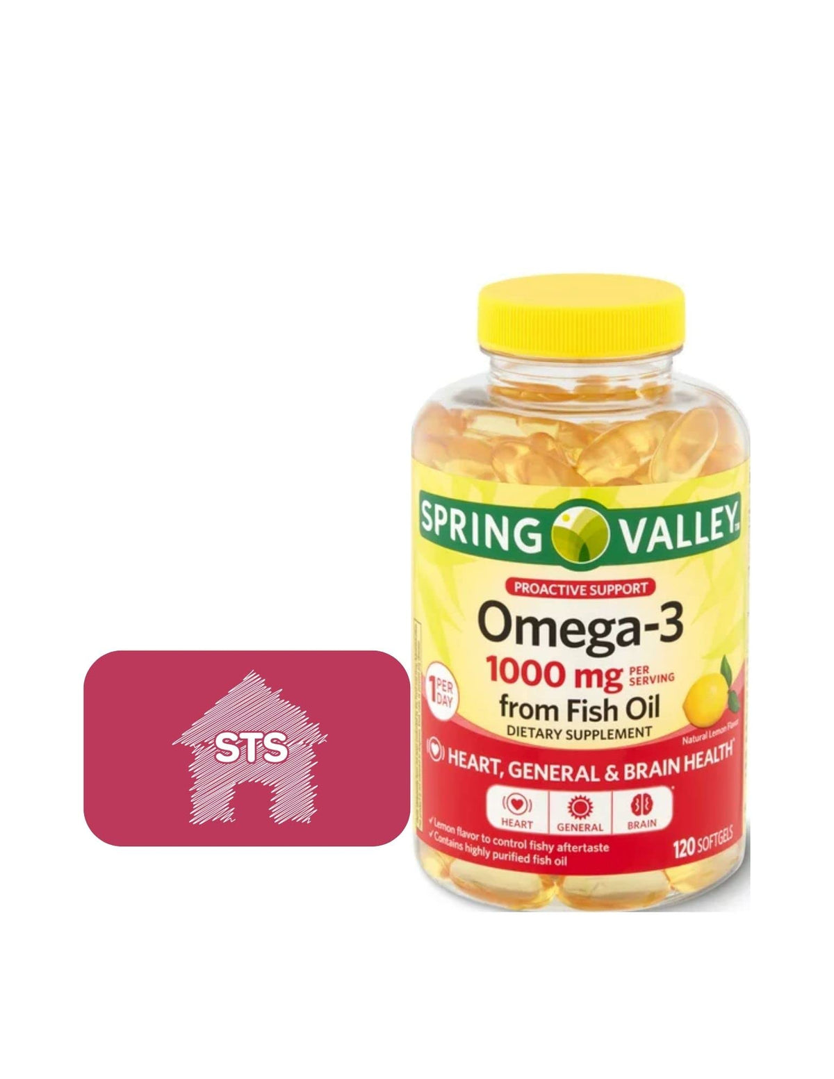 STS Home Spring Valley Omega-3 Fish Oil 1000 mg - 120 Softgels