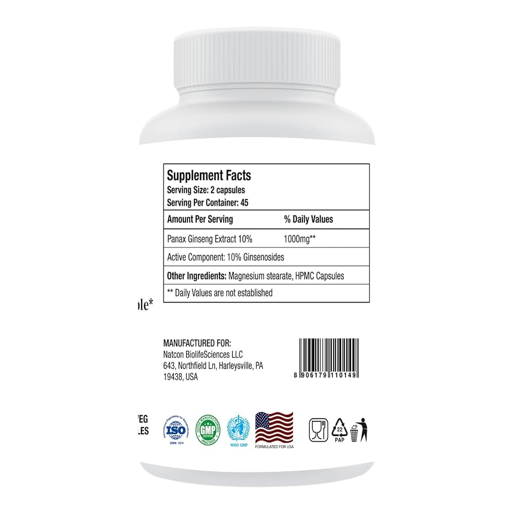 TPS PERFORMANCE Panax Ginseng Extra Strength 1000mg - 90 Capsules - image 5