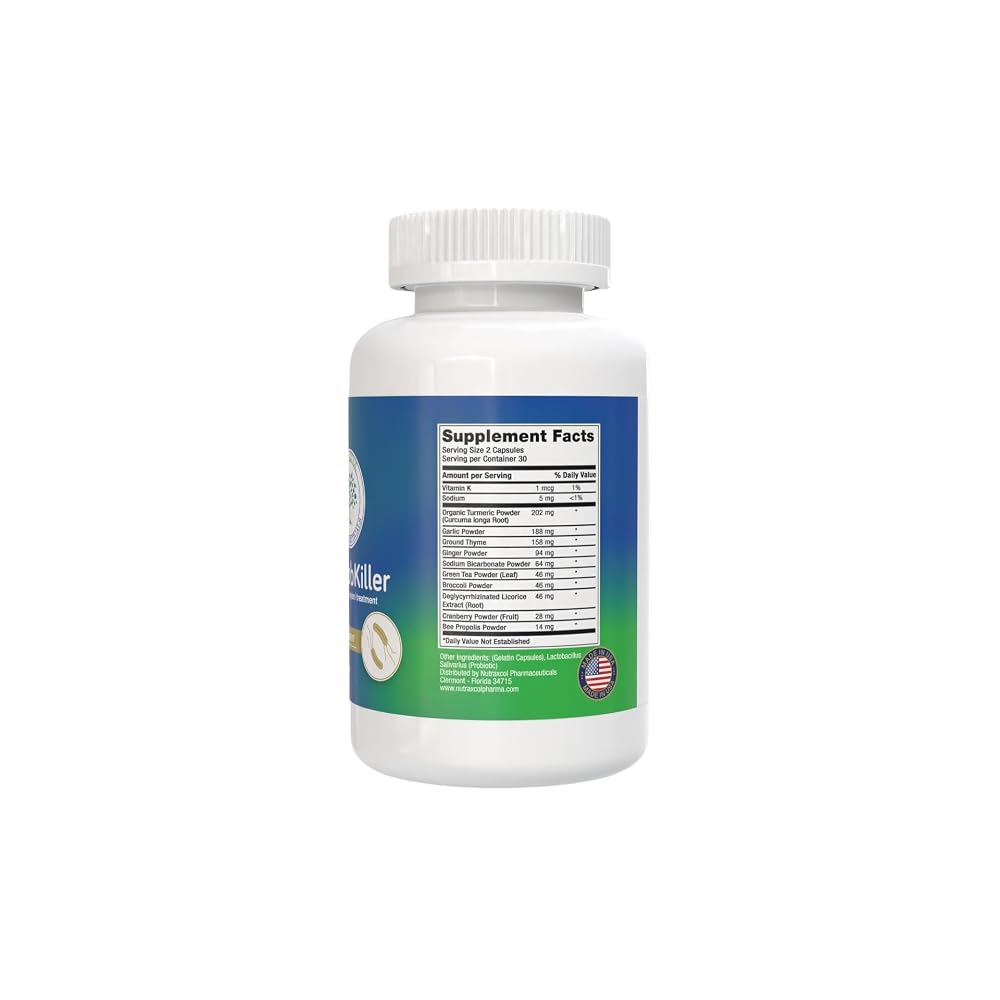 Nutraxcol Pharmaceuticals HELICOBKILLER Digestive Support - 60 Capsules - image 2