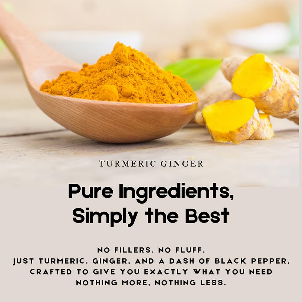 Hebhac Herbs Turmeric Ginger with Black Pepper 1000 mg - 120 Capsules - image 4