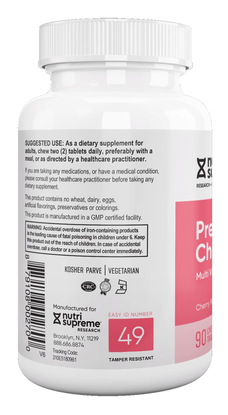 Nutri-Supreme Prenatal Vitamin Chewable with Folate - 90 Count - image 3