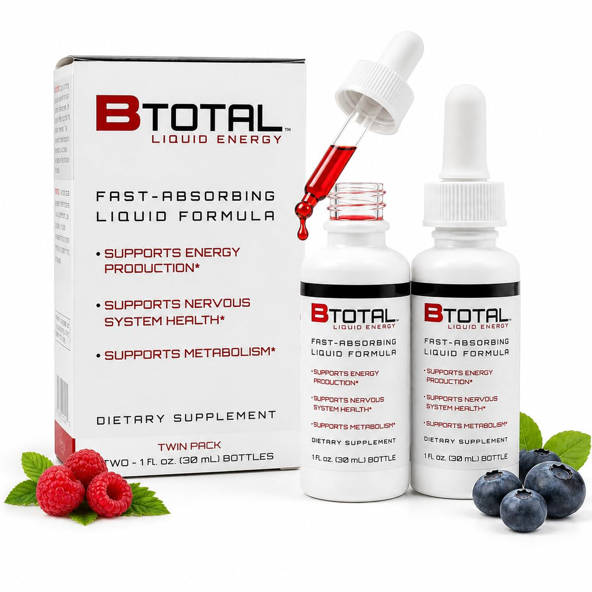 B Total Sublingual Vitamin B Complex Liquid Drops Berry - 2 fl oz