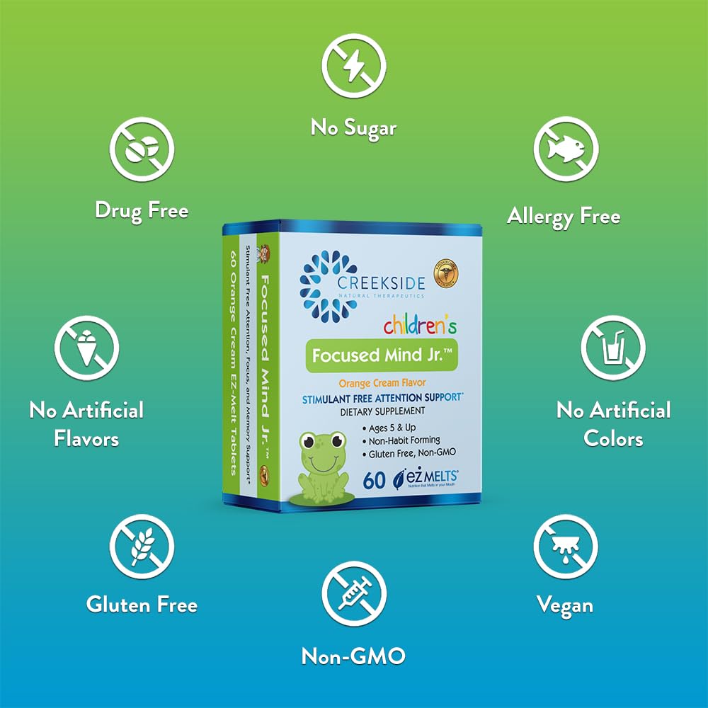 Creekside Natural Therapeutics Focused Mind Jr. Cognitive Support - 60 Tablets - image 5