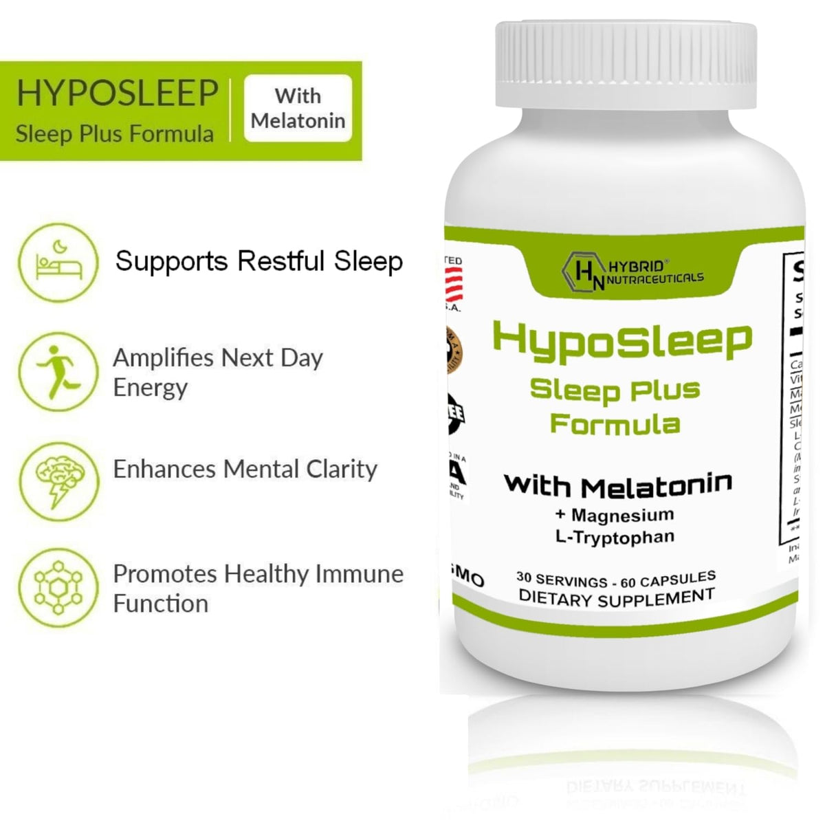 Hybrid Nutraceuticals HypoSleep 10mg Melatonin Sleep Aid - 60 Capsules - image 3