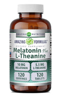 Amazing Formulas Melatonin 10 Mg Plus L-Theanine 5.5 Mg Supplement