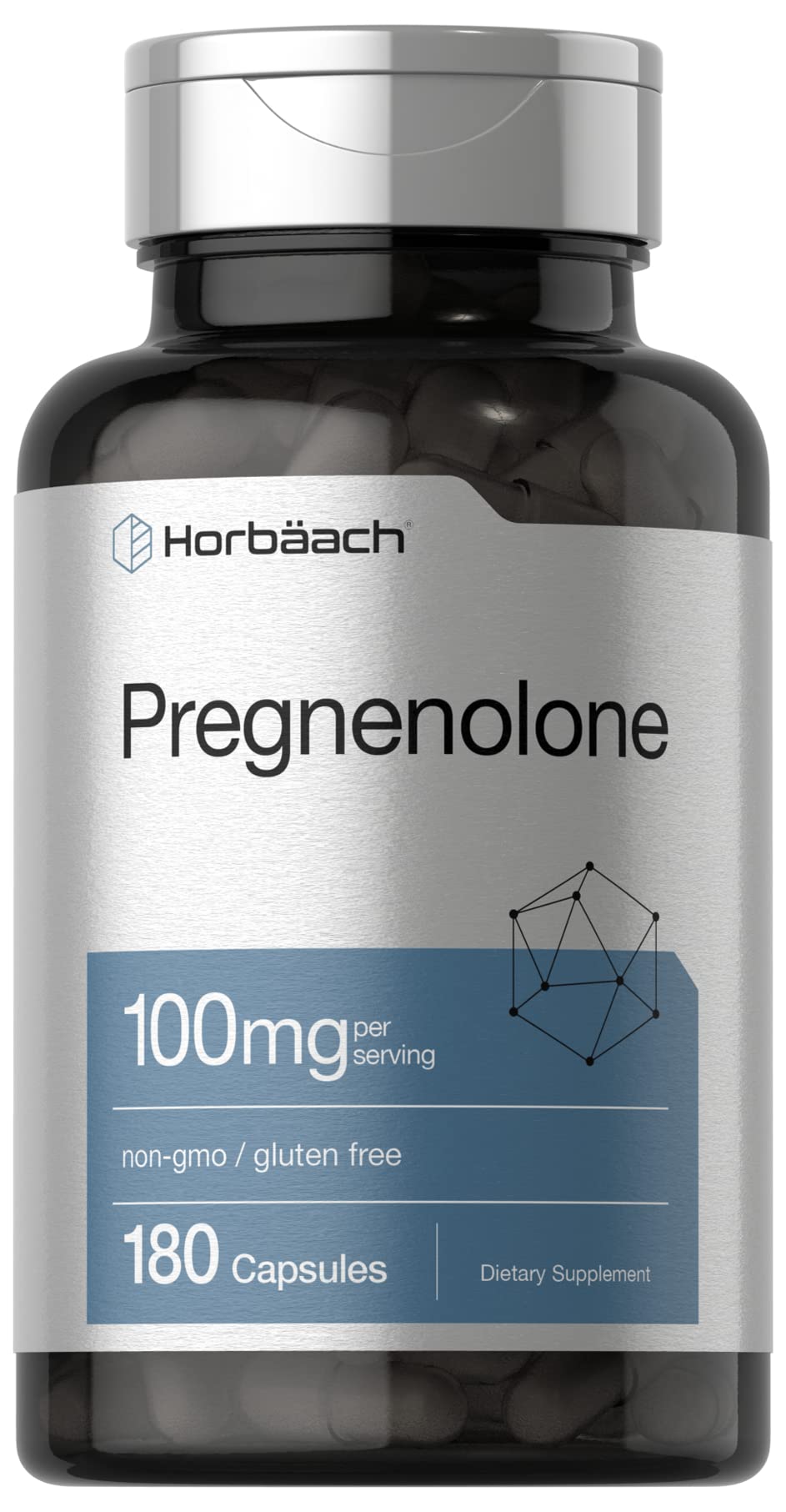 Horbäach Pregnenolone 100mg Supplement - 180 Capsules