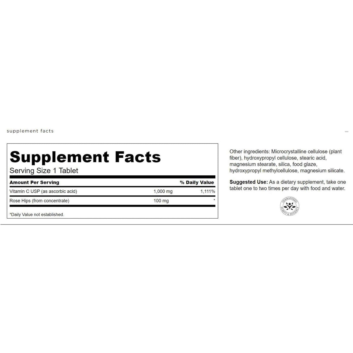 Swanson Vitamin C with Rose Hips 1000 mg - 500 Tablets - image 2