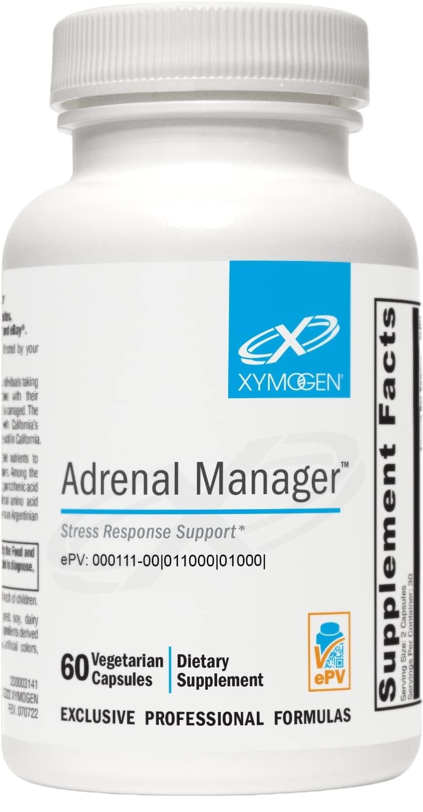 XYMOGEN Adrenal Manager Stress Support - 60 Capsules