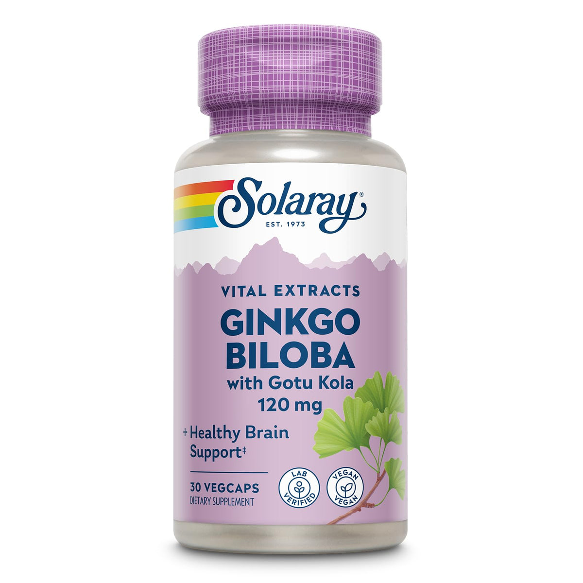 SOLARAY Ginkgo Biloba Extract with Gotu Kola - Ginko Biloba Capsules
