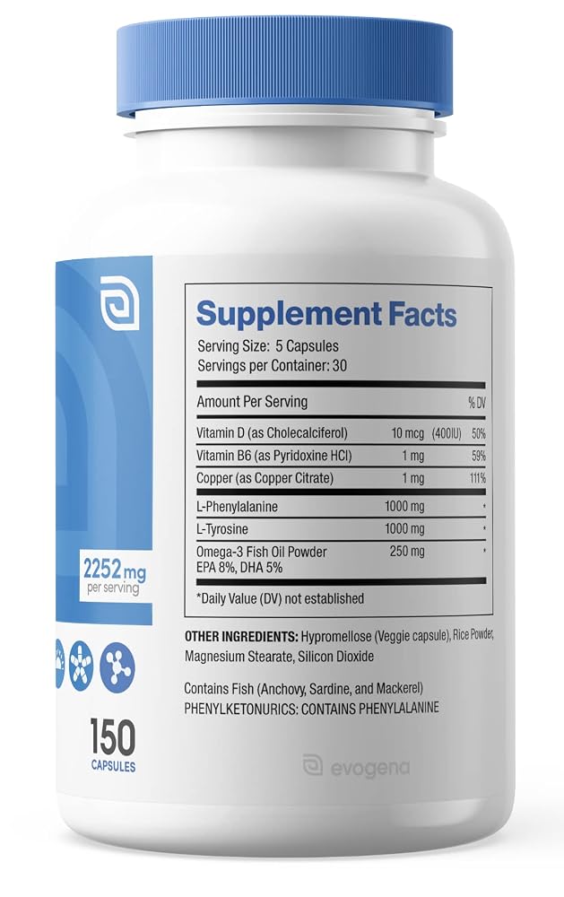 Evogena Dermatin Multivitamin with L-Phenylalanine - 150 Capsules - image 5