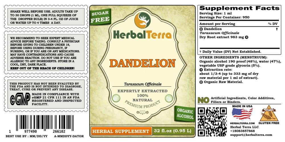 Herbal Terra LLC Dandelion (Taraxacum Officinale) Tincture