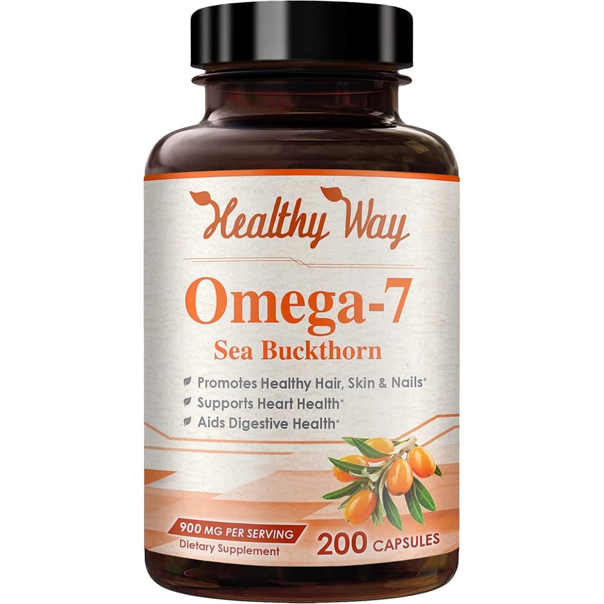 Healthy Way Pure Omega 7 Sea Buckthorn Oil - 200 Capsules