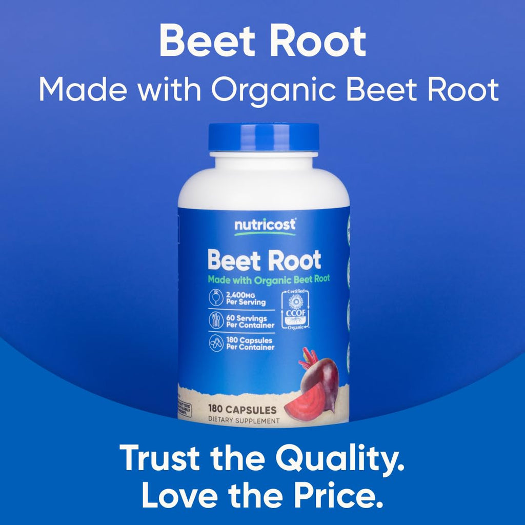 Nutricost Beet Root 2400mg Organic - 180 Capsules - image 5