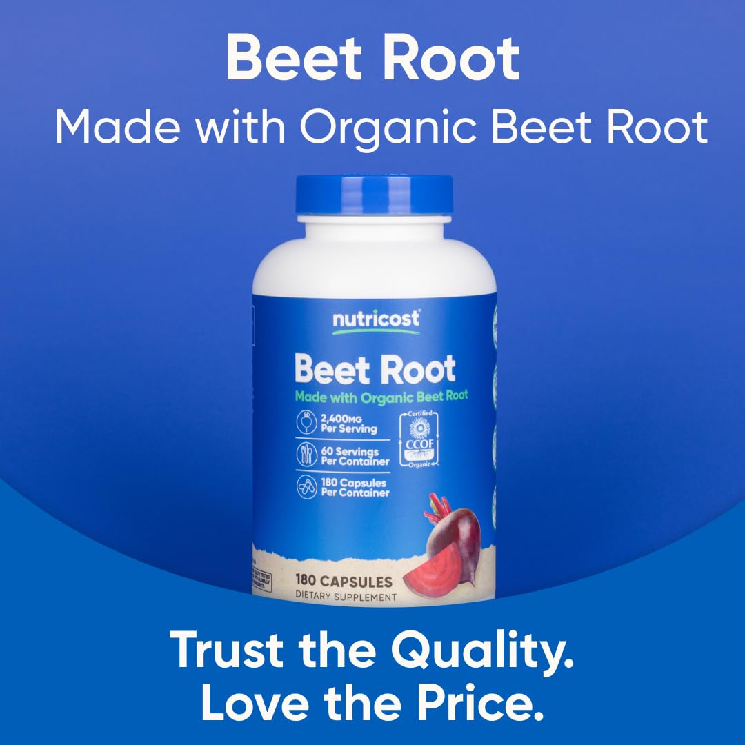 Nutricost Beet Root 2400mg Organic - 180 Capsules - image 5