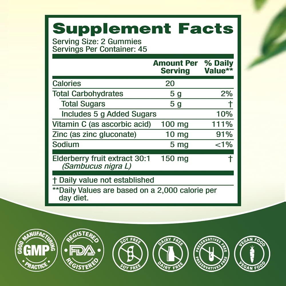 NutraA2Z Elderberry Gummy Immune Support - 90 Gummies - image 3