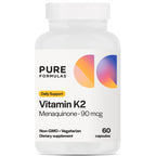 PureFormulas Vitamin K2 MK7 90mcg Bone & Cardiovascular Support - 60 Capsules