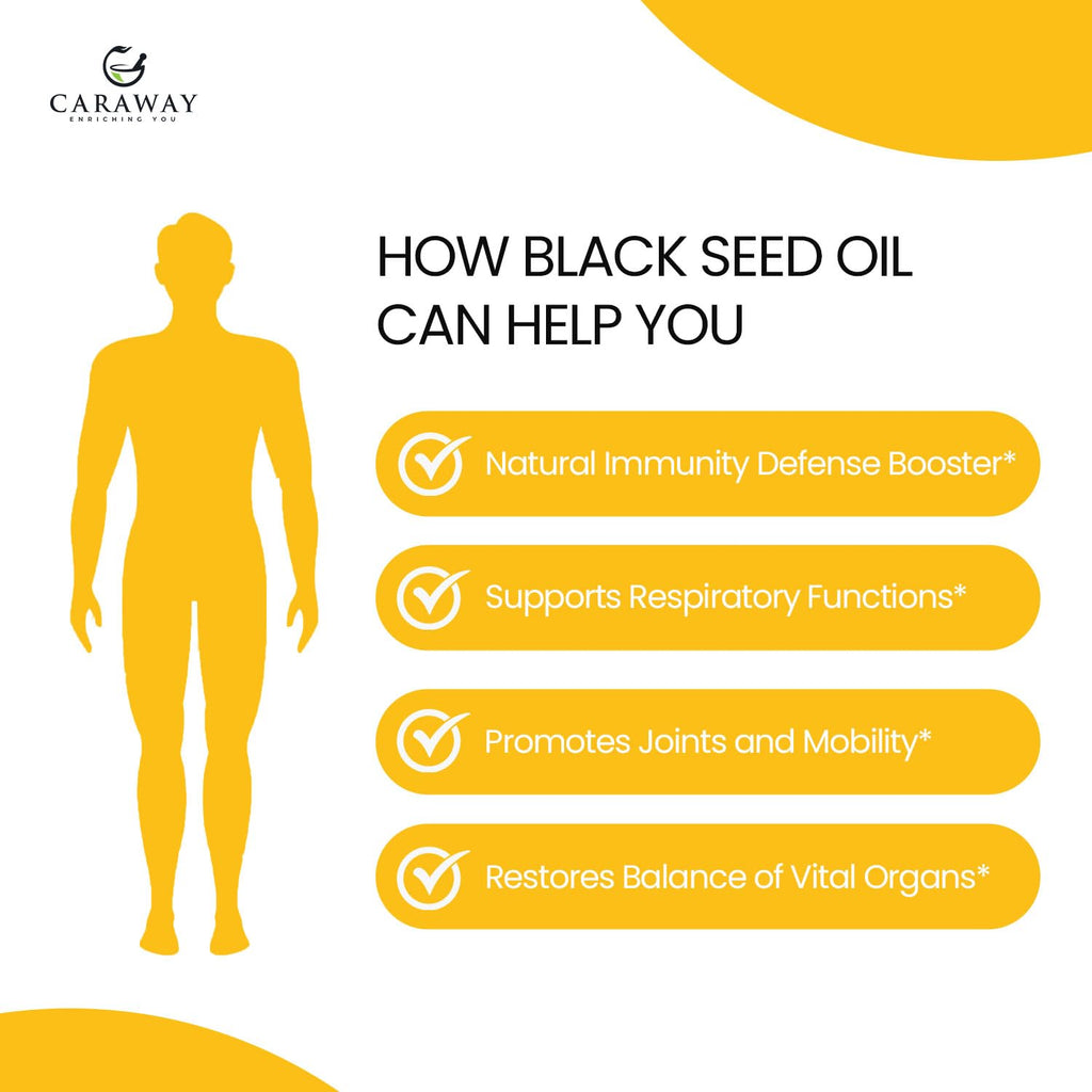 CARAWAY Organic Black Seed Oil - Cold Pressed Nigella Sativa Oil