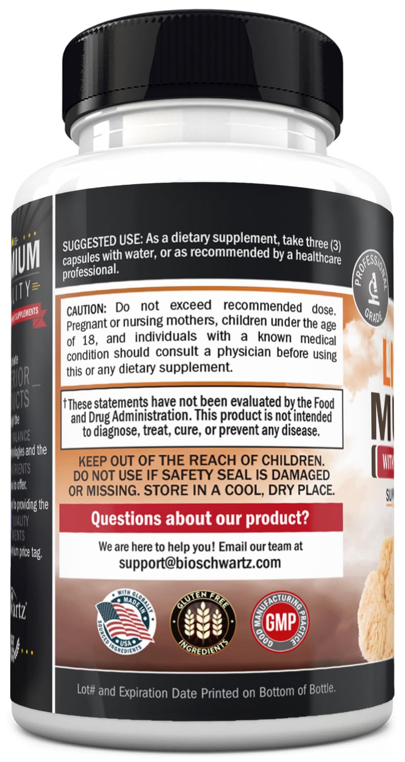 BioSchwartz Organic Lion's Mane Supplement - 90 Capsules - image 6