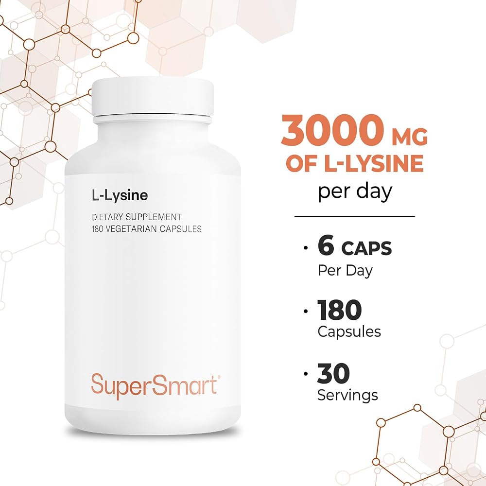 Supersmart L-Lysine 6000mg Essential Amino Acid - 180 Vegetarian Capsules - image 5