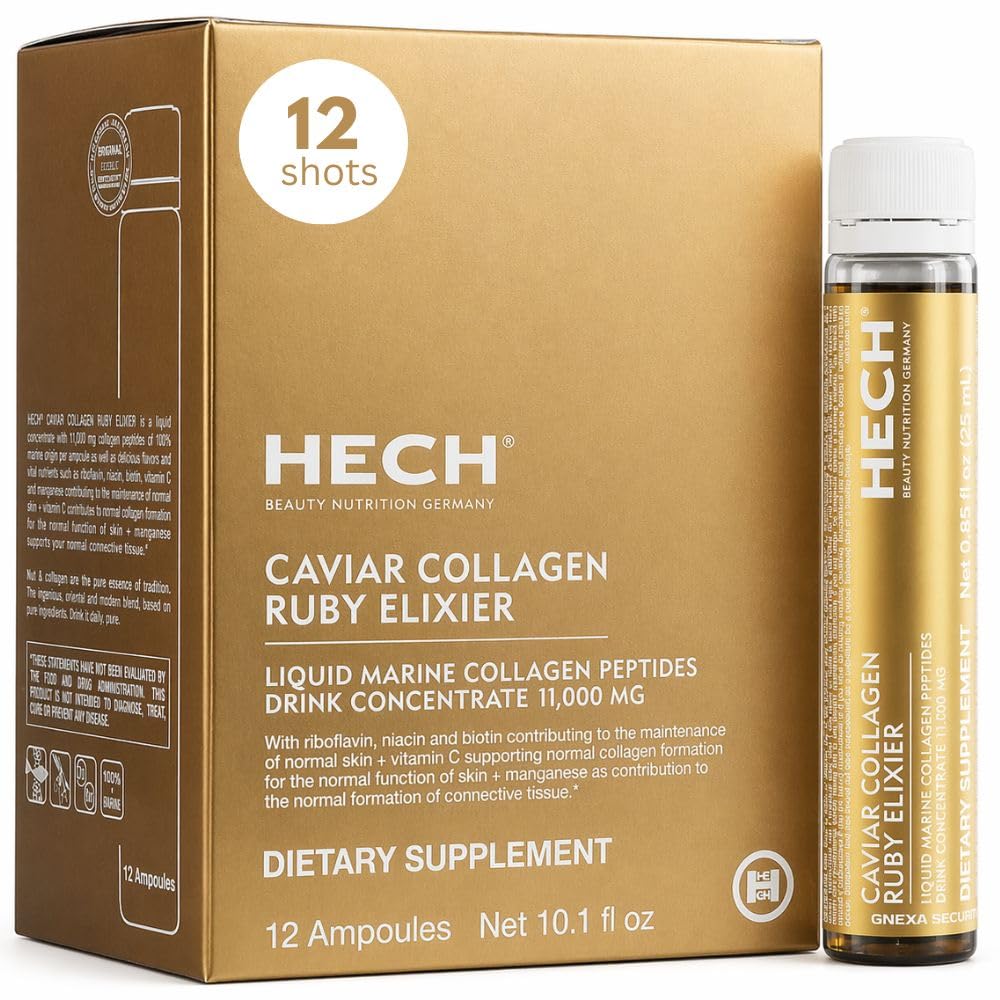 HECH Ruby Caviar Marine Collagen Liquid - 12 x 11,000 mg Shots