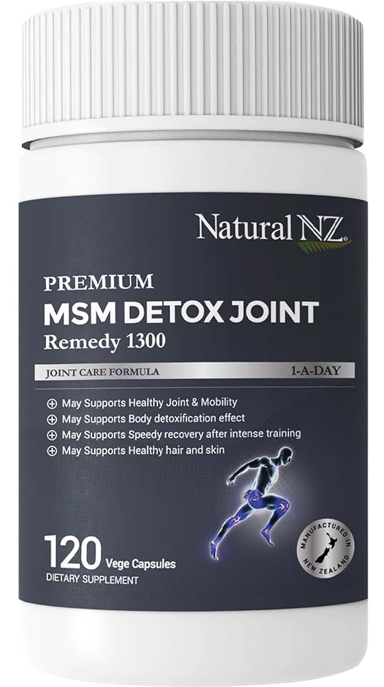 Natural NZ Premium MSM Detox Joint Remedy 1300 120 Capsules