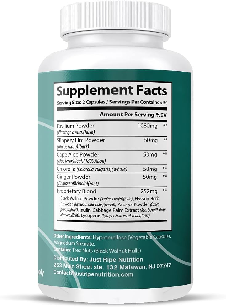 Just Ripe Nutrition ColonBright Psyllium Husk Powder - 60 Capsules - image 8