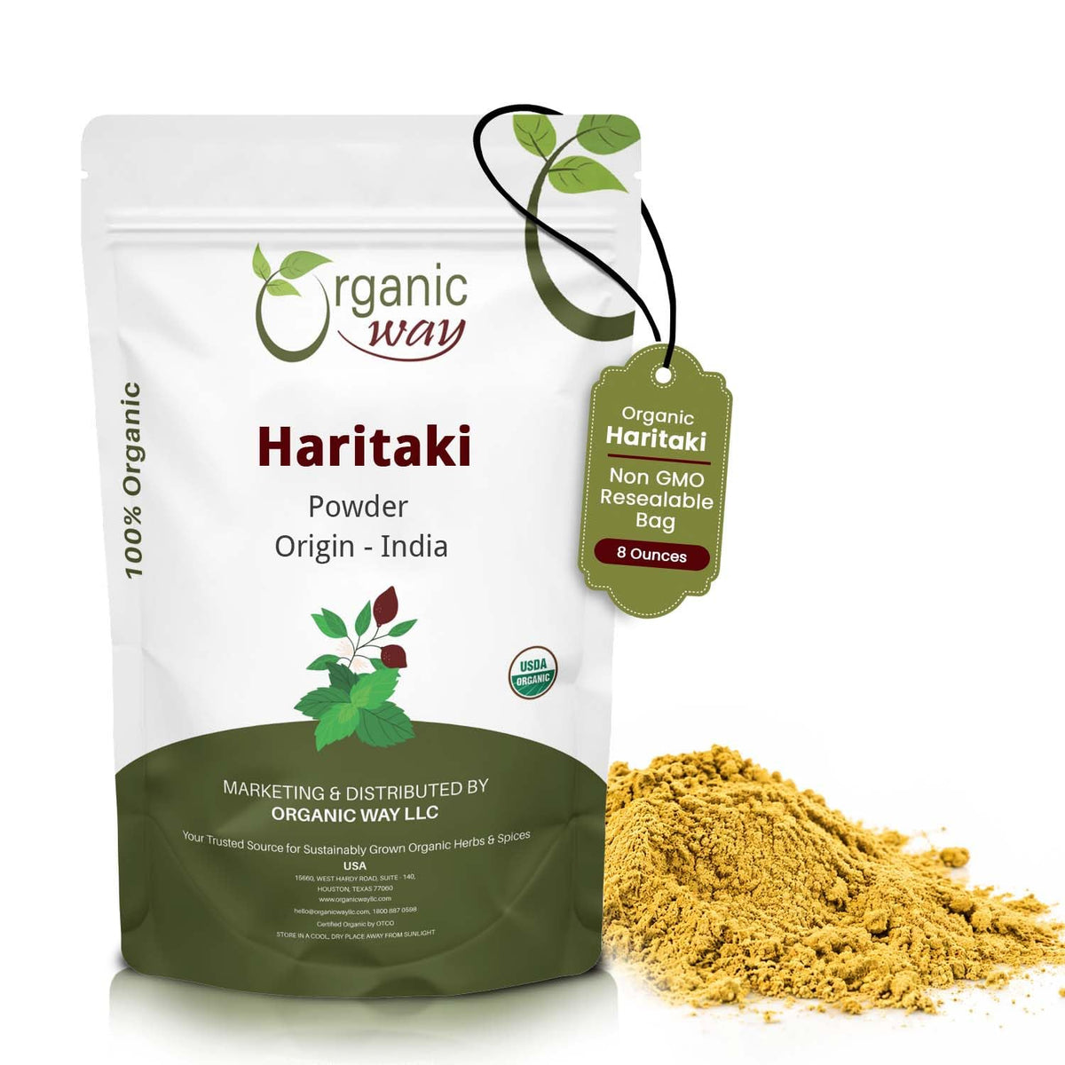 Organic Way Premium Quality Haritaki Powder (Terminalia chebula)