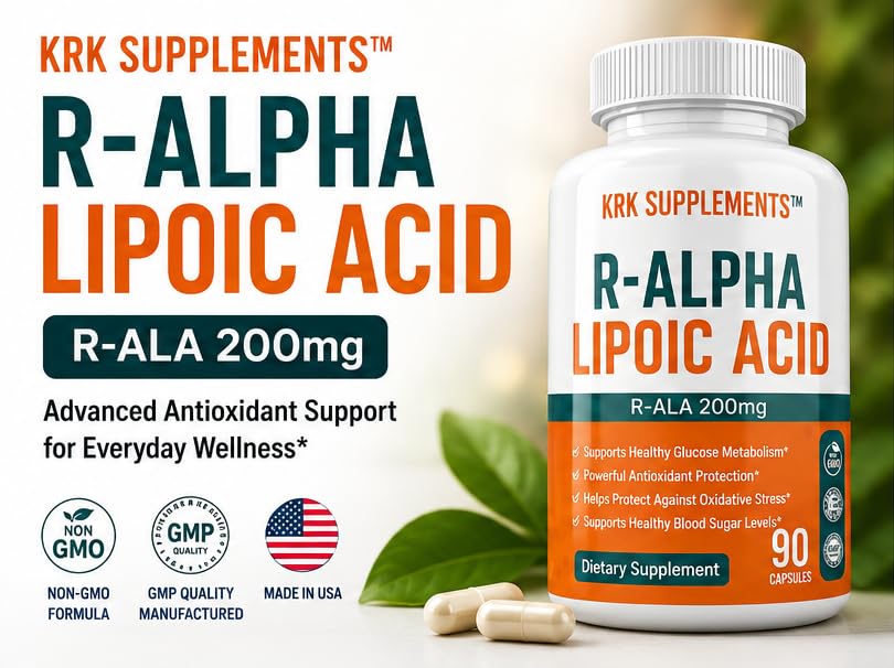 KRK Supplements R-Alpha Lipoic Acid 200mg - 90 Capsules - image 5