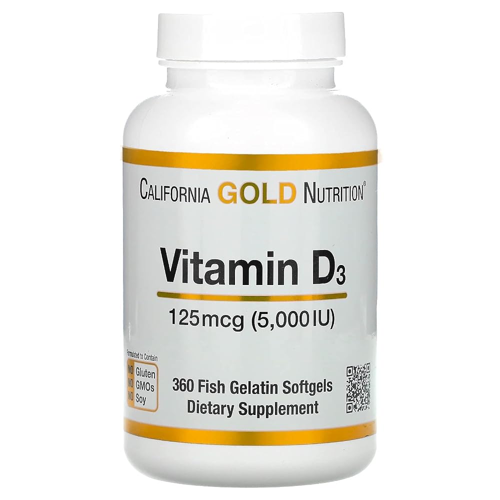 California Gold Nutrition Vitamin D3 5000 IU - 360 Softgels - image 2