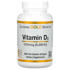 California Gold Nutrition Vitamin D3 5000 IU - 360 Softgels - image 2