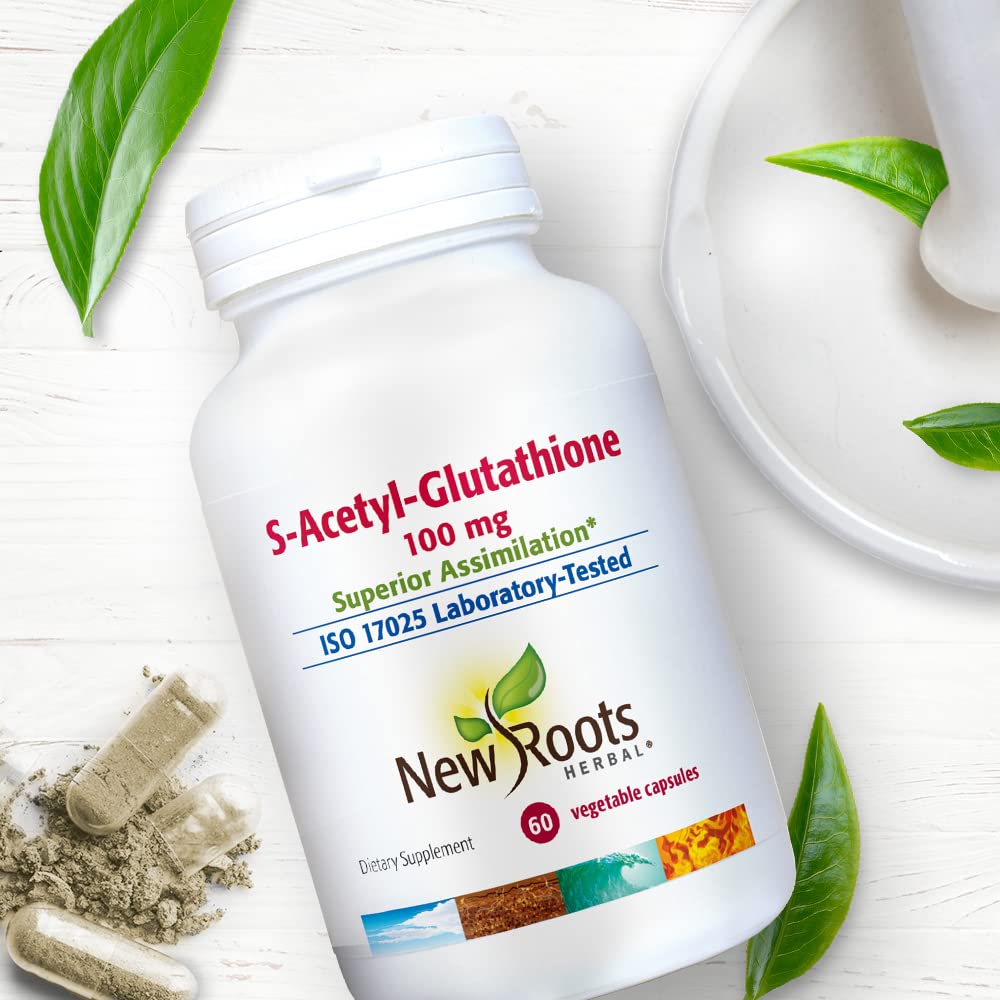 New Roots Herbal S-Acetyl-Glutathione 100mg - 60 Vegetarian Capsules - image 2