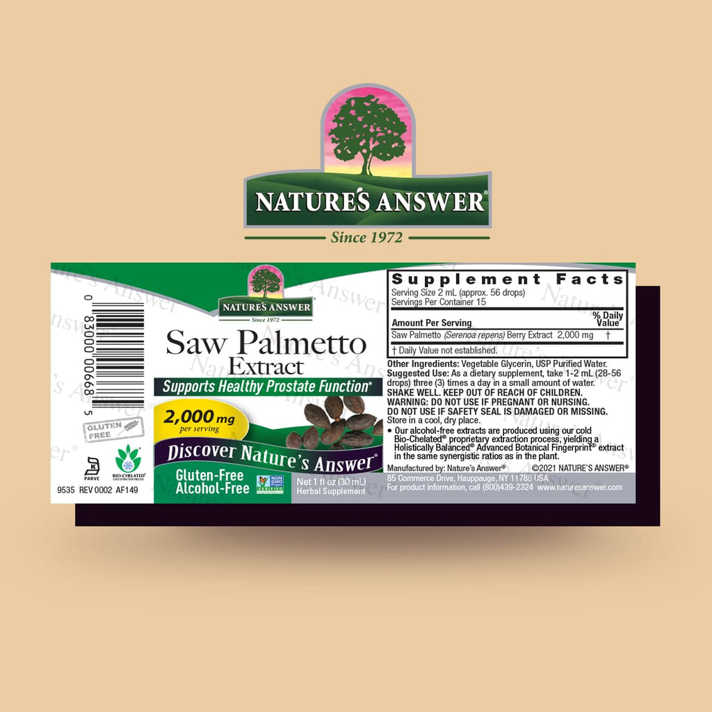 Nature's Answer Saw Palmetto Extract Prostate Health - 1 Fl Oz - image 2
