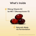 Jarrow Formulas MK-7 90 mcg - Bioactive Form of Vitamin K2 - Servings