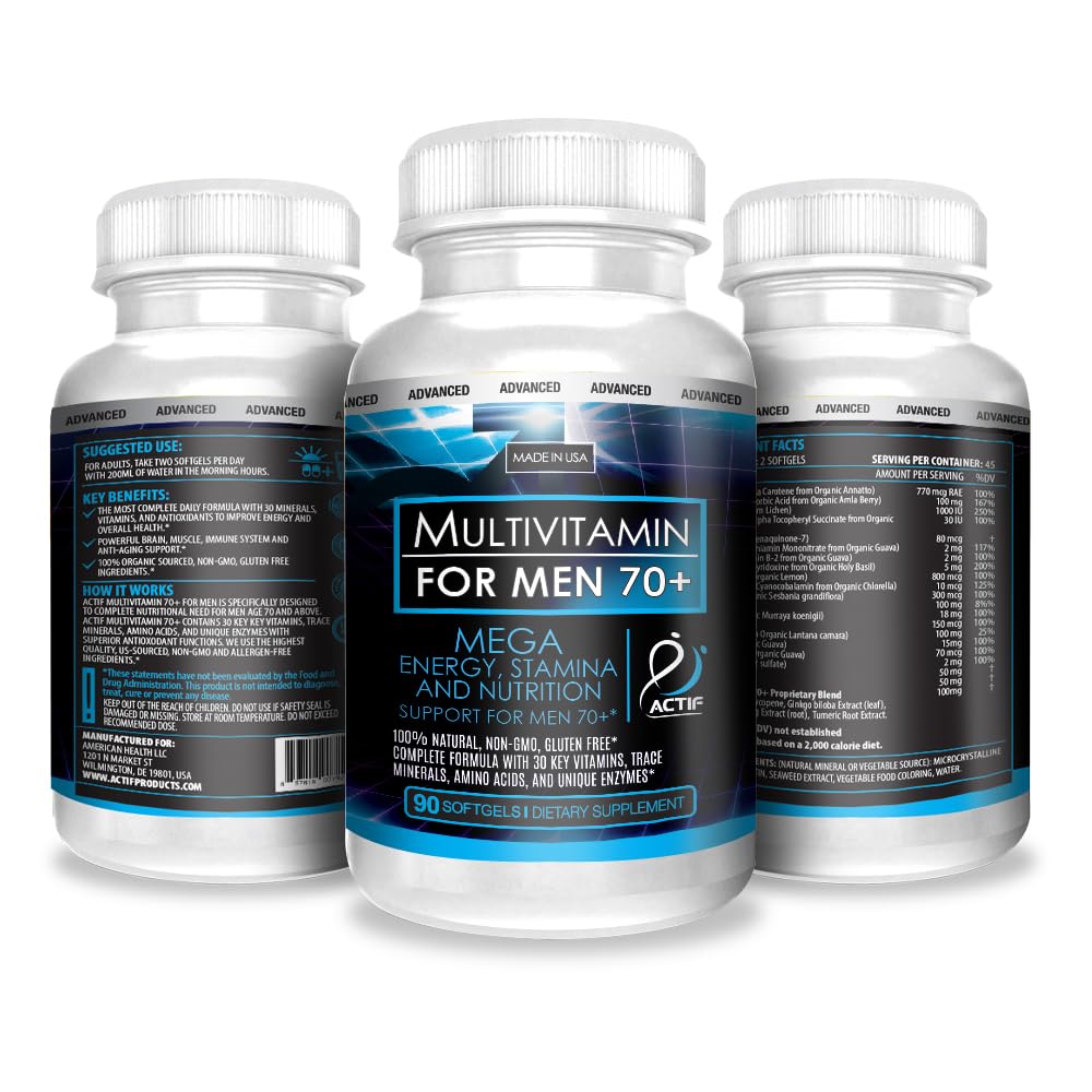 ACTIF Multivitamin for Men Age 70+ with 30 Factors - 90 Softgels - image 4
