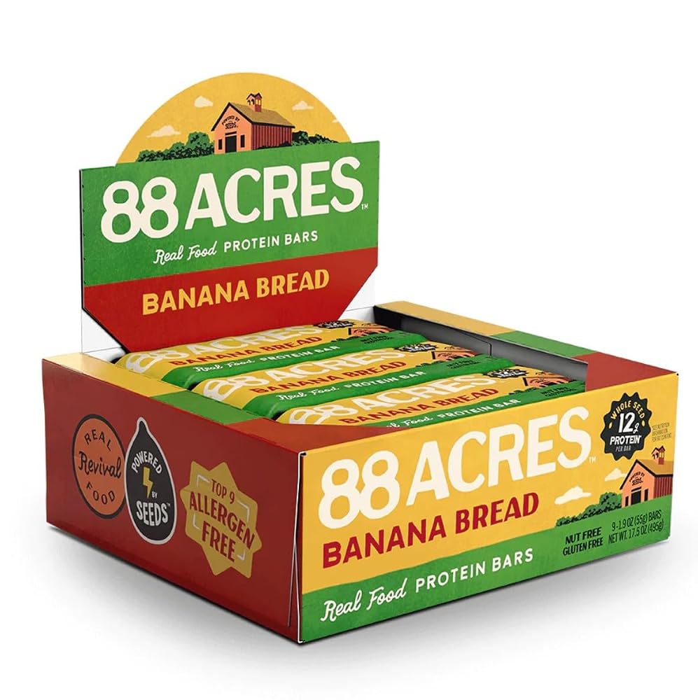 88 Acres Banana Bread High Protein Bar - 9 Pack