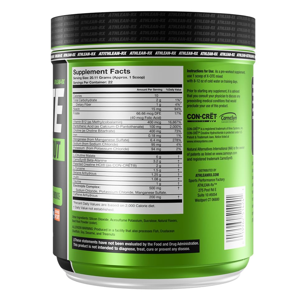 ATHLEAN-RX X-CITE Pre-Workout by ATHLEAN-X - Enhanced Formula