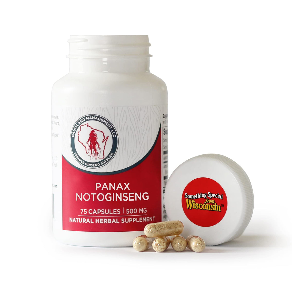 Dairyland Notoginseng Capsules for Immune Support - 75 Count