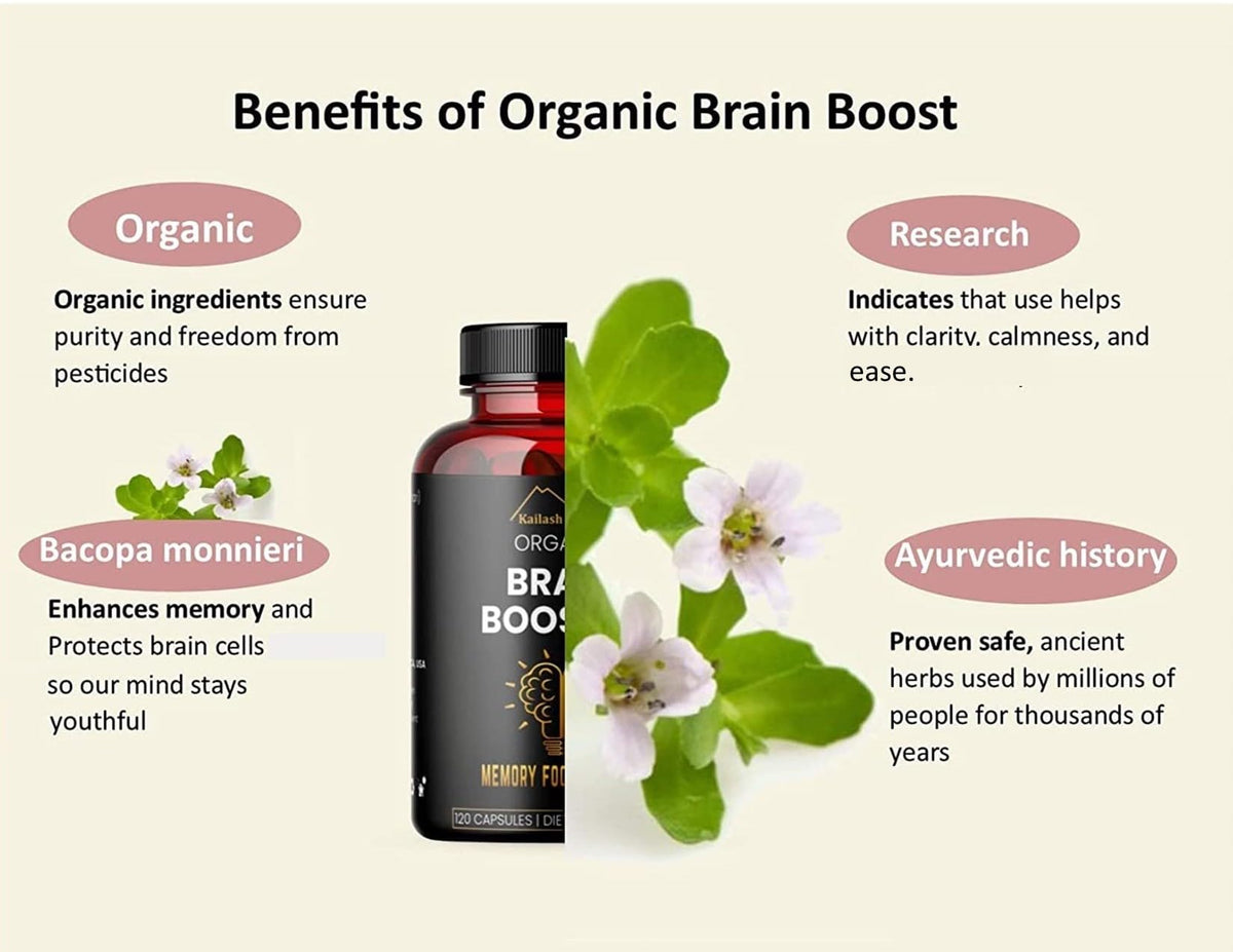 Kailash Herbals Bacopa Monnieri 500mg Organic - 120 Capsules - image 5