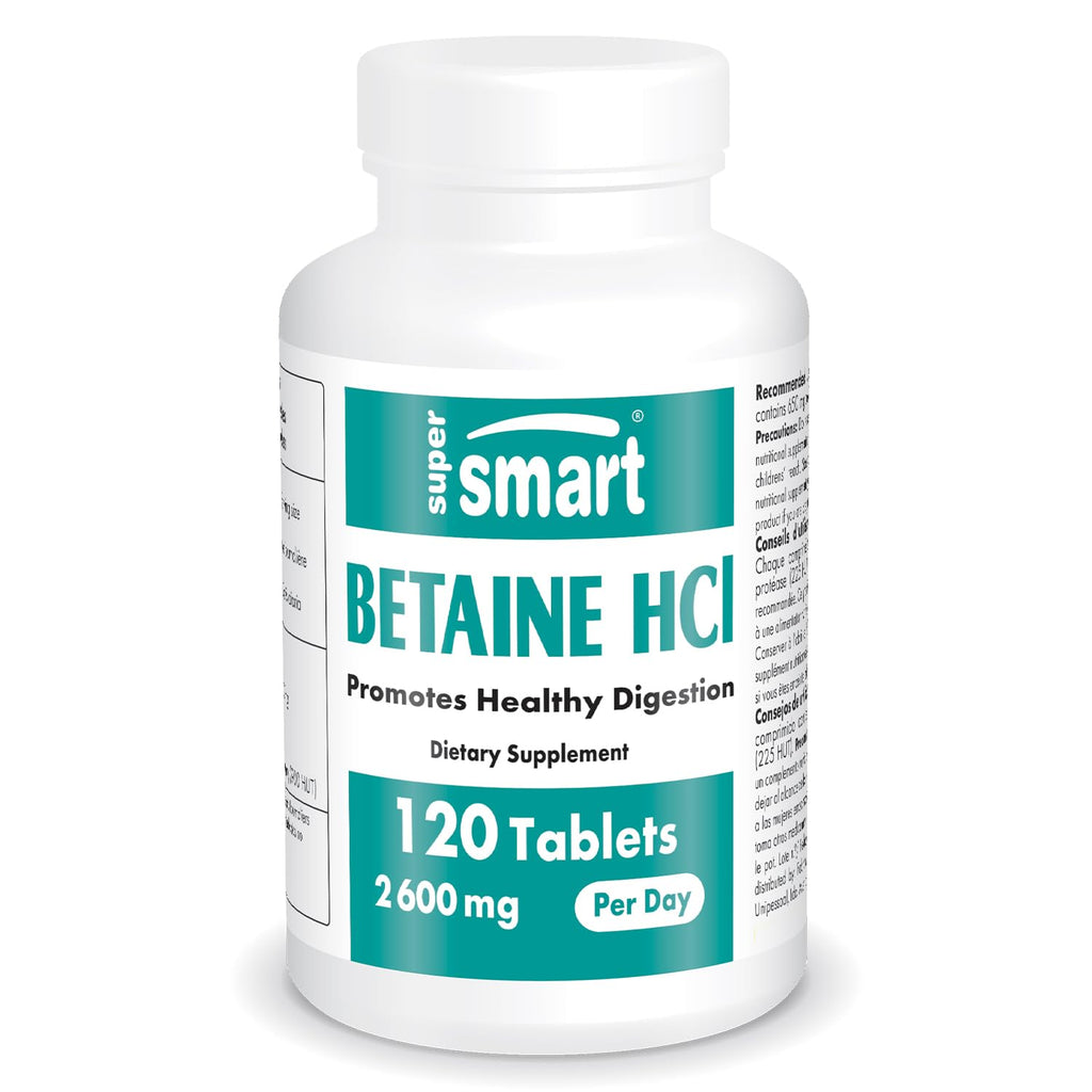 Supersmart Betaine HCI 2600 mg Digestive Support - 120 Tablets